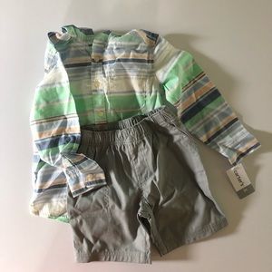 Carters 3t Boys hooded shirt and short set NWT